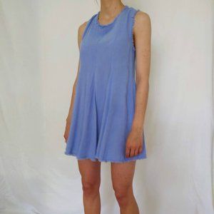 S | TCEC | Flowy Blue Linen Dress